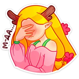 🤦‍♀️ a3e5d1c1 M-AA... anime, girl, sad, cartoon, expression, blush, flower telegram sticker