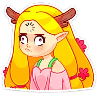 🤯 aade1b6b elf, cute, cartoon, girl, fairy, anime telegram sticker