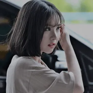 🌺 940e3ca9 wanita, potret, orang, asia, rambut pendek whatsapp sticker