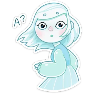 😳 204f7f30 A? cartone animato, personaggio, domanda, illustrazione, carino, adesivo telegram sticker