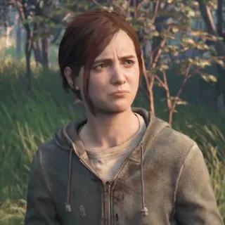 🪶 067b8e7e Ellie The Last of Us gra wideo, postać, portret, poważny telegram sticker