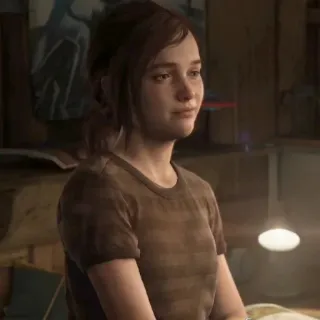 🪶 38f0d49d Ellie The Last of Us gra wideo, postać, dziewczyna, uśmiech, portret telegram sticker