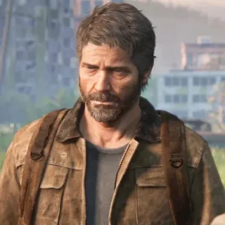 🪶 3d6d8c67 Joel Miller The Last of Us gra wideo, apokalipsa, postać, mężczyzna, poważny telegram sticker