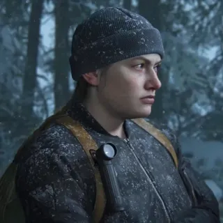 🪶 ba0b5671 Abby Anderson The Last of Us Part II gra wideo, postać, przetrwanie, zima, śnieg telegram sticker