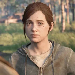 🪶 fa57b02b Ellie Williams The Last of Us gra wideo, postać, postapokaliptyczny, dziewczyna, portret telegram sticker