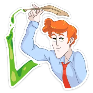 🤝 32e848f8 desenho animado, homem, caneta, tinta, desenho, arte whatsapp sticker