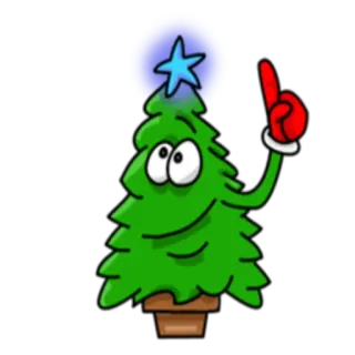 ☝ 6698699c новогодняя елка, мультфильм, праздник, звезда, праздничный, украшение telegram sticker