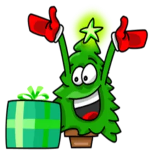 🎁 e13c623c ёлка, подарок, праздники, празднование, мультфильм, праздничный, украшение telegram sticker