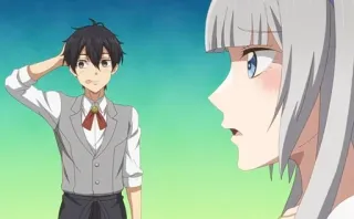 😁 8bbb412d animé, personnages, serveur, choqué, rougissant, inquiet telegram sticker