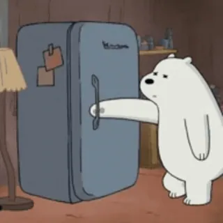 😊 52c5ff40 Ice Bear We Bare Bears Ice Bear, We Bare Bears, Cartoon, Polar Bear, Refrigerator, Animation telegram sticker