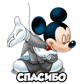 🙏 422542d1 Mickey Mouse СПАСИБО Chuột Mickey, Cảm ơn, Hoạt hình, Lời chào, Dễ thương, Động telegram sticker