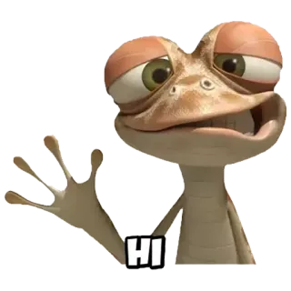 🙋 ea1b9a3f HI thằn lằn, hoạt hình, hoạt họa, nhân vật, xin chào, lời chào telegram sticker