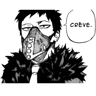 😒 f5b7d5de CRÈVE. Animé, Manga, Masque, Français, Expression telegram sticker