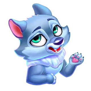 😒 316c97f7 cachorro de lobo, animal, lindo, dibujos animados, mamífero, peludo telegram sticker