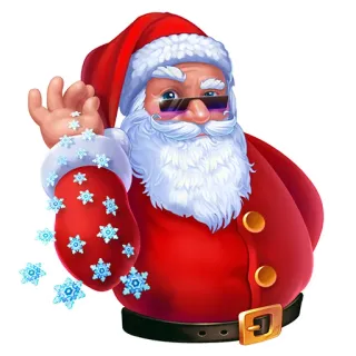 😎 3935f9aa Santa Claus Papá Noel, Navidad, Invierno, Copos de nieve, Fiestas telegram sticker