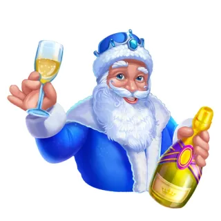 🍾 6bf3764b Santa Claus, Año Nuevo, Celebración, Champán, Navidad, Fiesta telegram sticker