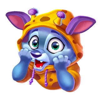 😱 bc52c6f0 dibujos animados, animal, lindo, peludo, sudadera con capucha, sorprendido telegram sticker