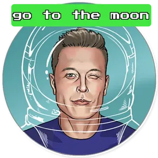 👨‍🚀 50985377 Elon Musk go to the moon elon musk, maan, ruimte, astronaut, meme, cartoon, raket, miljardair telegram sticker