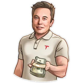 💵 5d13b641 Elon Musk elon musk, soldi, tesla, miliardario, celebrità, imprenditore telegram sticker