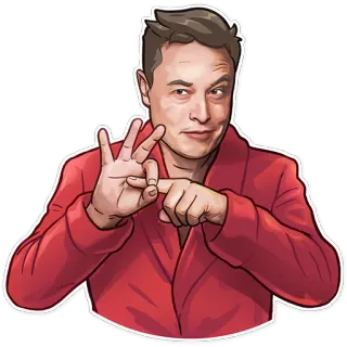 😈 aa0dfa8e Elon Musk elon musk, segno ok, offensivo, gesto mano, uomo d'affari telegram sticker