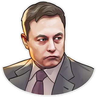😒 b6fccbd5 Elon Musk Elon Musk, uomo d'affari, imprenditore, ritratto telegram sticker