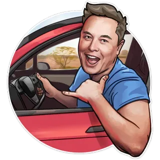 🤙 c209e399 Elon Musk Elon Musk, auto, guida, Tesla, imprenditore, chiamami telegram sticker