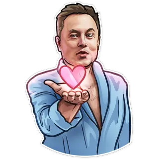 ❤️ db7470b3 Elon Musk Elon Musk, cuore, bacio, celebrità, imprenditore telegram sticker