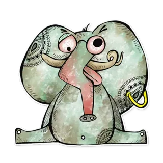 😜 7b49523b 동물, 코끼리, 만화, 취함, 보석 telegram sticker