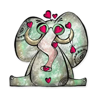 😍 b2eb0d4b 코끼리, 하트, 동물, 귀여운, 사랑 telegram sticker