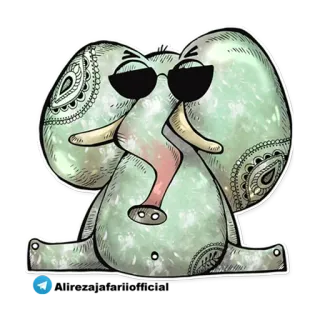 😎 c4976a84 코끼리, 안경, 동물, 귀여운, 멋진 telegram sticker