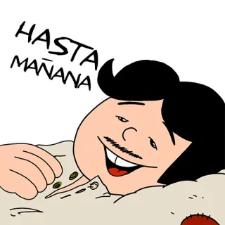 😴 185971a3 HASTA MAÑANA 만화, 남자, 잠, 잘자요, 스페인어, 표정 whatsapp sticker