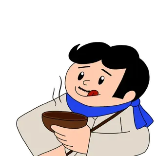 ☕️ 56d70dbd 만화, 남자, 그릇, 음식, 먹기, 스티커 whatsapp sticker