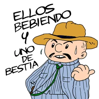 🙄 9c775f49 ELLOS BEBIENDO
Y
UNO DE BESTIA 만화, 남자, 화난, 스페인어, 땀 whatsapp sticker