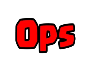 ❤ 6eb4fd1d Ops ops, 行动, 操作, 文本, 红色 whatsapp sticker