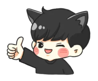 👍 8ee4c6a4 漫画, かわいい, アニメ, カワイイ, 猫耳, いいね, ウインク, ステッカー telegram sticker