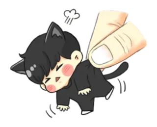 💨 b4eda6ae 猫, アニメ, ちび, 可愛い, 遊び心, 不機嫌, デジタルアート telegram sticker