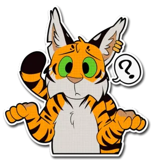 ❓ 00fce012 ? tigre, pregunta, dibujos animados, animal, pegatina, confundido telegram sticker