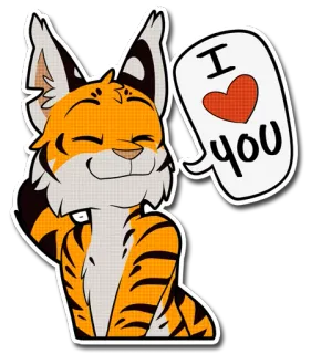 ❤ 204f0ac2 I love you gato, lindo, animal, amor, corazón, sticker, ilustración telegram sticker