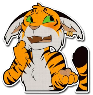 😅 598f5872 animal, peludo, tigre, dibujo animado, personaje, pegatina telegram sticker