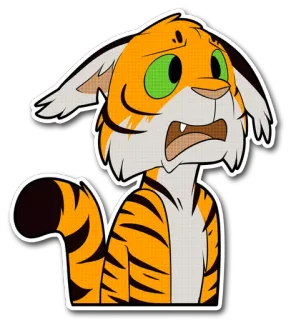 😰 99e3b8fd tigre, animal, dibujo animado, pegatina, felino, peludo telegram sticker
