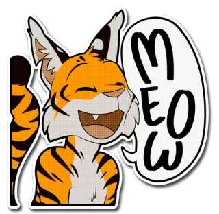😺 a136cf21 MEOW gato, miau, animal, lindo, tigre, felino, dibujo animado telegram sticker