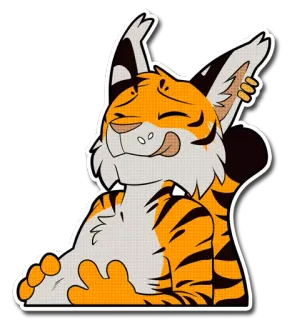 🍴 b39d10f7 tigre, animal, dibujos animados, lindo, peludo, pegatina telegram sticker