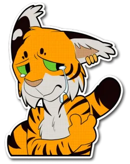 😢 c09a628c tigre, triste, llorando, dibujos animados, animal, ilustración, pegatina telegram sticker