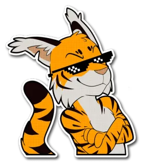 😎 dd660d8a tigre, animal, dibujos animados, gafas de sol, peludo, cool, divertido, personaje telegram sticker