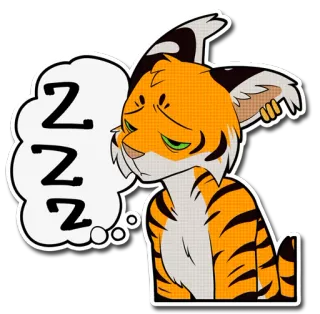 💤 dfb2096d ZZZ soñoliento, gato, tigre, durmiendo, dibujos animados, zzz telegram sticker