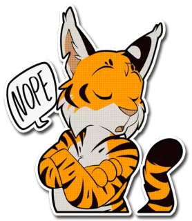 🚫 e2ed12fd NOPE tigre, no, animal, dibujo animado, pegatina telegram sticker