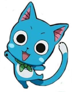 😊 27580531 Happy Fairy Tail Feliz, Fairy Tail, Anime, Gato azul, Gato voador, Fofo, Desenho animado telegram sticker