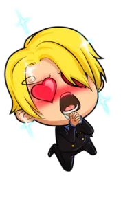 😍 700f5905 Sanji One Piece Anime, Mangá, Sanji, One Piece, Chibi, Olhos de coração telegram sticker