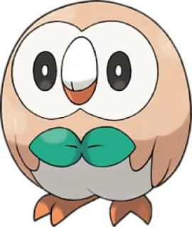 🐦 75ba20b8 Rowlet Pokemon Rowlet, Pokémon, coruja, pássaro, fofo, desenho animado telegram sticker