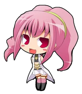 😄 8e37e0eb Anime, Chibi, Kawaii, Cabelo rosa, Fofo, Mangá, Desenho animado telegram sticker